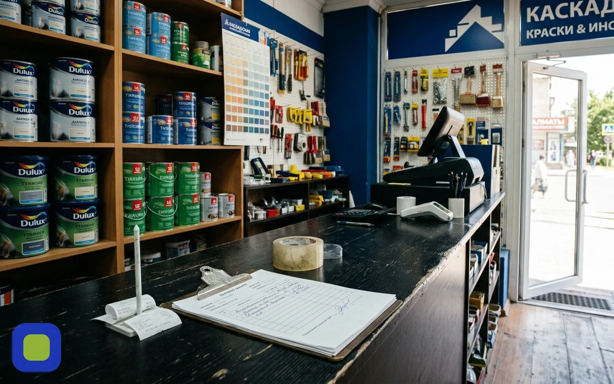 Signed delivery docket on a clipboard resting on a shop counter
